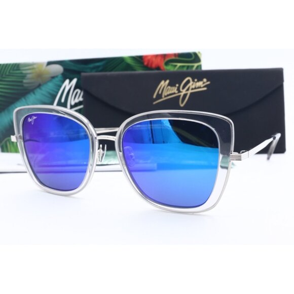 Maui Jim Violet Lake MJ 843-11 silver Cat Eye Sunglasses Blue Hawaii main image 5